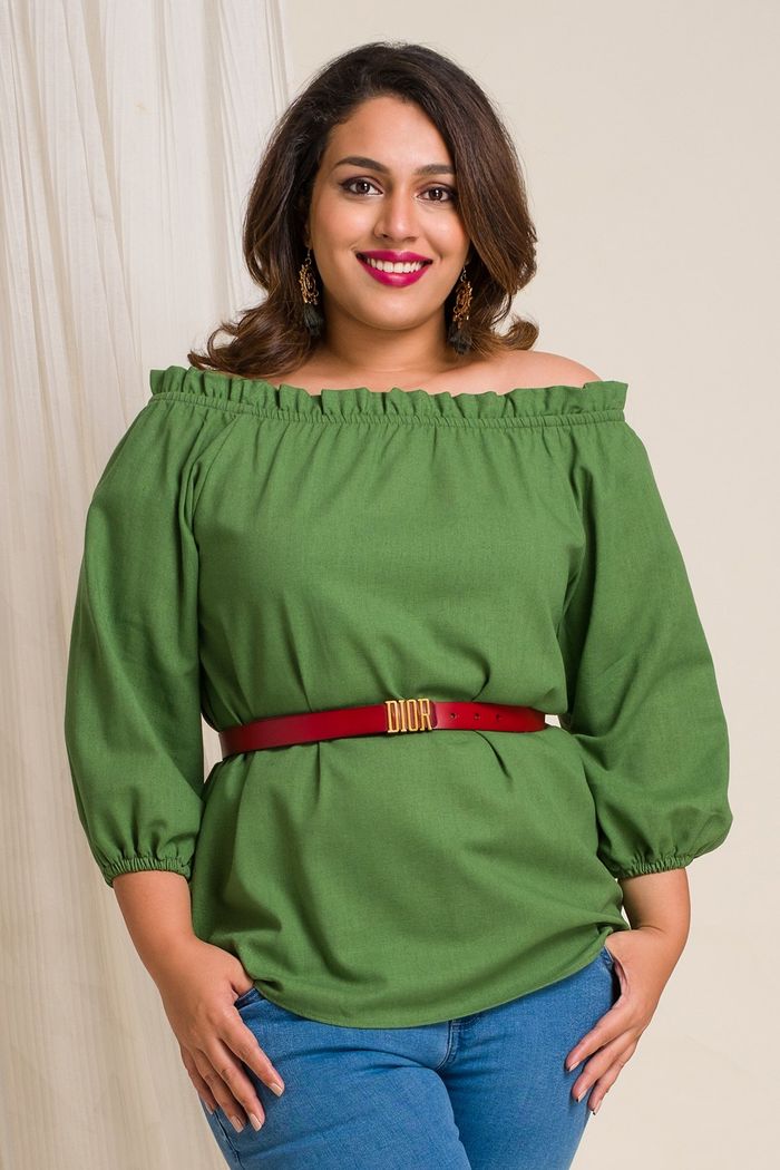 Curvy Women's Linen Blouse - Fashion 