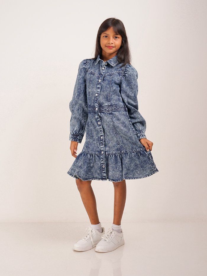 Girls denim dress online